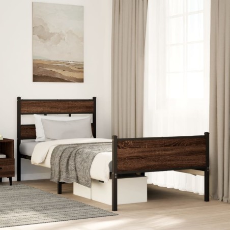 vidaXL Giroletto senza Materasso Rovere Marrone 90x190cm in Truciolato