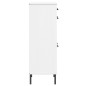 Scarpiera con Gambe Metallo Bianco Legno Massello di Pino OSLO Scarpiera con Gambe Metallo Bianco Legno Massello di Pino OSLO