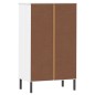 Scarpiera con Gambe Metallo Bianco Legno Massello di Pino OSLO Scarpiera con Gambe Metallo Bianco Legno Massello di Pino OSLO