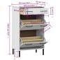 Scarpiera con Gambe Metallo Bianco Legno Massello di Pino OSLO Scarpiera con Gambe Metallo Bianco Legno Massello di Pino OSLO