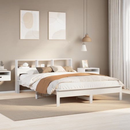 vidaXL Letto senza Materasso Bianco 135x190 cm Legno Massello di Pino