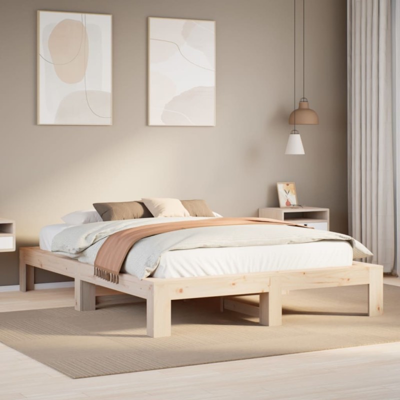 vidaXL Letto senza Materasso 150x200 cm in Legno Massello di Pino vidaXL Letto senza Materasso 150x200 cm in Legno Massello di Pino