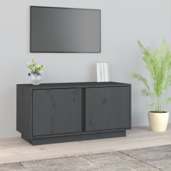 Mobile Porta TV Grigio 80x35x40,5 cm in Legno Massello di Pino