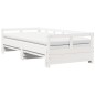 vidaXL Divano Letto con Rotelle e Materasso Bianco 90x190cm Legno Pino vidaXL Divano Letto con Rotelle e Materasso Bianco 90x190cm Legno Pino