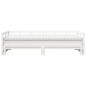 vidaXL Divano Letto con Rotelle e Materasso Bianco 90x190cm Legno Pino vidaXL Divano Letto con Rotelle e Materasso Bianco 90x190cm Legno Pino