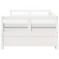 vidaXL Divano Letto con Rotelle e Materasso Bianco 90x190cm Legno Pino vidaXL Divano Letto con Rotelle e Materasso Bianco 90x190cm Legno Pino