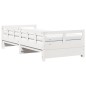 vidaXL Divano Letto con Rotelle e Materasso Bianco 90x190cm Legno Pino vidaXL Divano Letto con Rotelle e Materasso Bianco 90x190cm Legno Pino