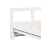 vidaXL Divano Letto con Rotelle e Materasso Bianco 90x190cm Legno Pino vidaXL Divano Letto con Rotelle e Materasso Bianco 90x190cm Legno Pino