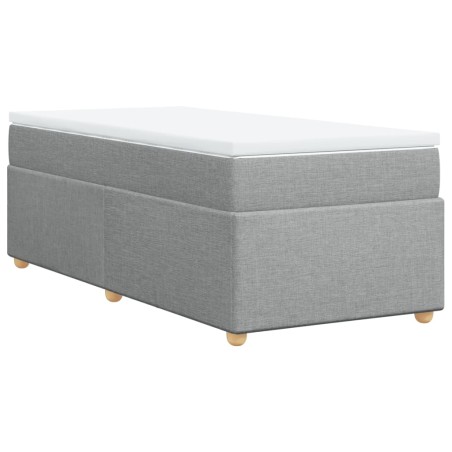 vidaXL Giroletto a Molle con Materasso Grigio Chiaro 80x200 cm Tessuto