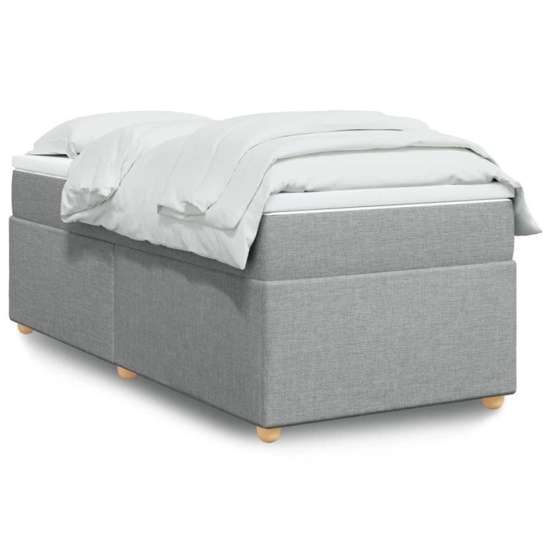 vidaXL Giroletto a Molle con Materasso Grigio Chiaro100x200 cm Tessuto vidaXL Giroletto a Molle con Materasso Grigio Chiaro100x200 cm Tessuto