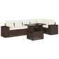 vidaXL Set Divani da Giardino 7 pz con Cuscini Marrone in Polyrattan vidaXL Set Divani da Giardino 7 pz con Cuscini Marrone in Polyrattan