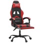 Sedia da Gaming Girevole Poggiapiedi Nero e Rosso Similpelle Sedia da Gaming Girevole Poggiapiedi Nero e Rosso Similpelle