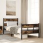 vidaXL Giroletto senza Materaso in Metallo Rovere Fumo 100x200 cm vidaXL Giroletto senza Materaso in Metallo Rovere Fumo 100x200 cm