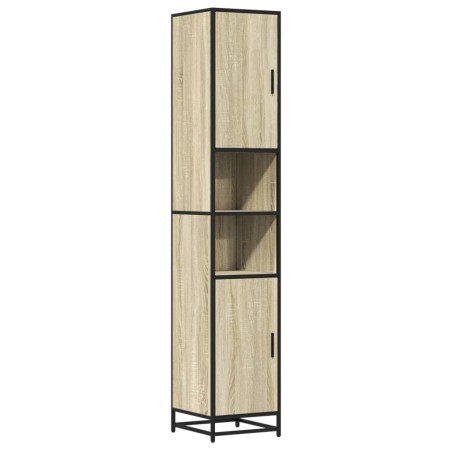 vidaXL Mobile da Bagno Sonoma 35x37,5x188,5 cm in Truciolato e Metallo