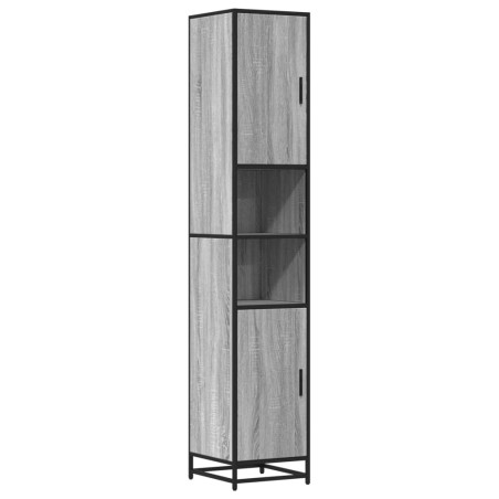 vidaXL Mobile da Bagno Grigio 35x37,5x188,5 cm in Truciolato e Metallo