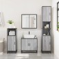vidaXL Mobile da Bagno Grigio 35x37,5x188,5 cm in Truciolato e Metallo vidaXL Mobile da Bagno Grigio 35x37,5x188,5 cm in Truciolato e Metallo