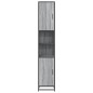 vidaXL Mobile da Bagno Grigio 35x37,5x188,5 cm in Truciolato e Metallo vidaXL Mobile da Bagno Grigio 35x37,5x188,5 cm in Truciolato e Metallo