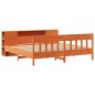 vidaXL Letto Libreria senza Materasso Marrone Cera 200x200 cm in Pino vidaXL Letto Libreria senza Materasso Marrone Cera 200x200 cm in Pino