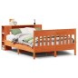 vidaXL Letto Libreria senza Materasso Marrone Cera 135x190 cm in Pino vidaXL Letto Libreria senza Materasso Marrone Cera 135x190 cm in Pino