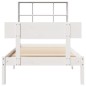 vidaXL Letto Libreria senza Materasso Bianco 100x200 cm Legno di Pino vidaXL Letto Libreria senza Materasso Bianco 100x200 cm Legno di Pino