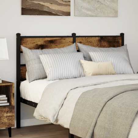 vidaXL Testiera Rovere Fumo 135 cm in Ferro e Legno Multistrato