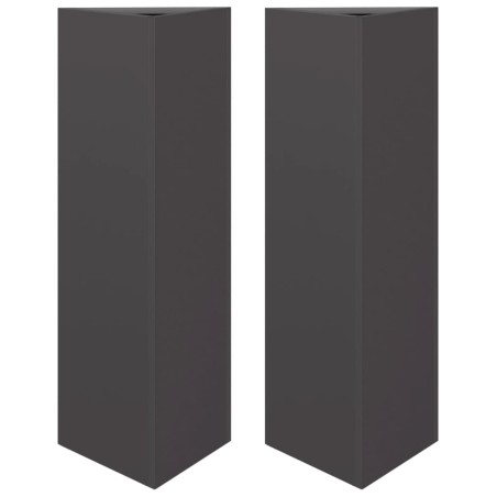 vidaXL Fioriere da Giardino 2 pz Nere Triangolari 30x26x75 cm Acciaio