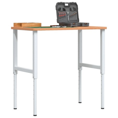 vidaXL Banco da Lavoro 100x60x(71,5-98) cm Legno Faggio Rettangolare