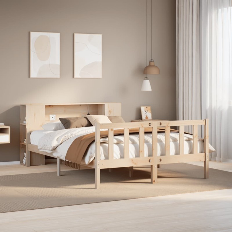 vidaXL Letto Libreria senza Materasso 160x200 cm in Legno di Pino
