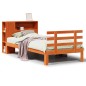 vidaXL Letto Libreria senza Materasso Marrone Cera 100x200 cm in Pino
