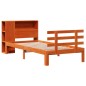 vidaXL Letto Libreria senza Materasso Marrone Cera 100x200 cm in Pino