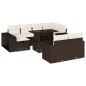 vidaXL Set Divani da Giardino 11 pz con Cuscini Polyrattan Marrone