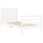 vidaXL Giroletto con Testiera Bianco 100x200 cm in Legno Massello vidaXL Giroletto con Testiera Bianco 100x200 cm in Legno Massello