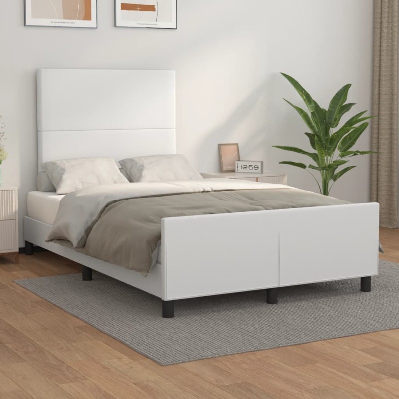 vidaXL Giroletto senza Materasso Bianco 120x190 cm Similpelle vidaXL Giroletto senza Materasso Bianco 120x190 cm Similpelle