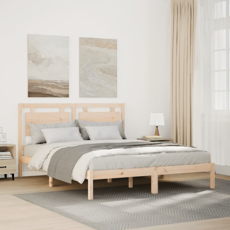 vidaXL Giroletto Extra Lungo senza Materasso 160x220 cm Legno Massello vidaXL Giroletto Extra Lungo senza Materasso 160x220 cm Legno Massello