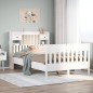 vidaXL Letto senza Materasso Bianco 135x190 cm Legno Massello di Pino vidaXL Letto senza Materasso Bianco 135x190 cm Legno Massello di Pino