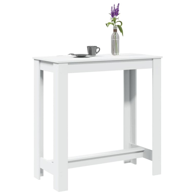 vidaXL Tavolo da Bar Bianco 102x50x103,5 cm in Legno Multistrato vidaXL Tavolo da Bar Bianco 102x50x103,5 cm in Legno Multistrato