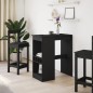 vidaXL Tavolo Bar con Rastrelliera Nero 90x47,5x103,5 cm Multistrato