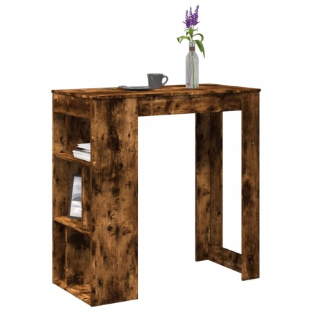 vidaXL Tavolo Bar con Rastrelliera Rovere 102x50x103,5 cm Multistrato