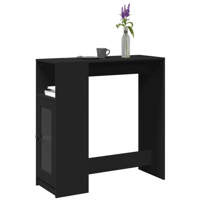 vidaXL Tavolo Bar con Rastrelliera Nero 101x40x103,5 cm Multistrato vidaXL Tavolo Bar con Rastrelliera Nero 101x40x103,5 cm Multistrato