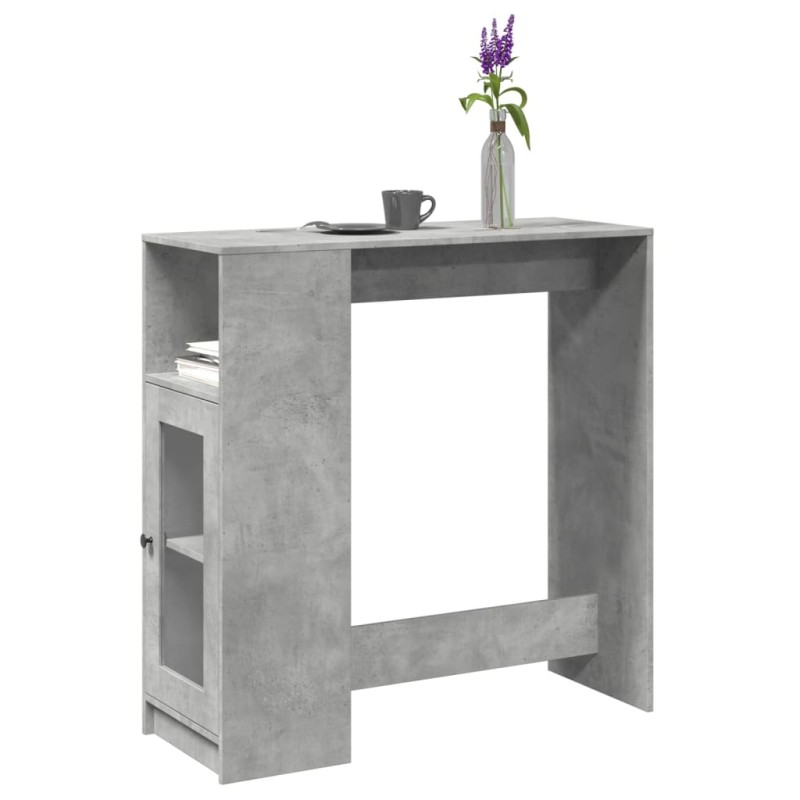 vidaXL Tavolo Bar con Rastrelliera Grigio 101x40x103,5 cm Multistrato vidaXL Tavolo Bar con Rastrelliera Grigio 101x40x103,5 cm Multistrato