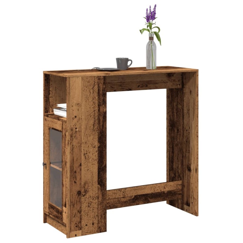 vidaXL Tavolo Bar con Rastrelliera Antico 101x40x103,5 cm Multistrato vidaXL Tavolo Bar con Rastrelliera Antico 101x40x103,5 cm Multistrato