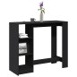 vidaXL Tavolo Bar con Ripiano Nero 124x46x103,5 cm Legno Multistrato vidaXL Tavolo Bar con Ripiano Nero 124x46x103,5 cm Legno Multistrato