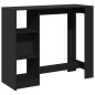vidaXL Tavolo Bar con Ripiano Nero 124x46x103,5 cm Legno Multistrato vidaXL Tavolo Bar con Ripiano Nero 124x46x103,5 cm Legno Multistrato