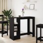 vidaXL Tavolo Bar con Ripiano Nero 124x46x103,5 cm Legno Multistrato vidaXL Tavolo Bar con Ripiano Nero 124x46x103,5 cm Legno Multistrato
