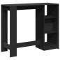vidaXL Tavolo Bar con Ripiano Nero 124x46x103,5 cm Legno Multistrato vidaXL Tavolo Bar con Ripiano Nero 124x46x103,5 cm Legno Multistrato