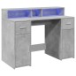 vidaXL Scrivania con Luci LED Grigio Cemento 120x55x91 cm Multistrato vidaXL Scrivania con Luci LED Grigio Cemento 120x55x91 cm Multistrato