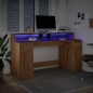 vidaXL Scrivania con Luci LED Rovere 160x55x91 cm in Legno Multistrato vidaXL Scrivania con Luci LED Rovere 160x55x91 cm in Legno Multistrato