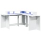 vidaXL Scrivania con Luci LED Bianca 152x152x91 cm in Truciolato