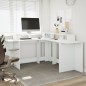 vidaXL Scrivania con Luci LED Bianca 152x152x91 cm in Truciolato