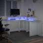 vidaXL Scrivania con Luci LED Bianca 152x152x91 cm in Truciolato